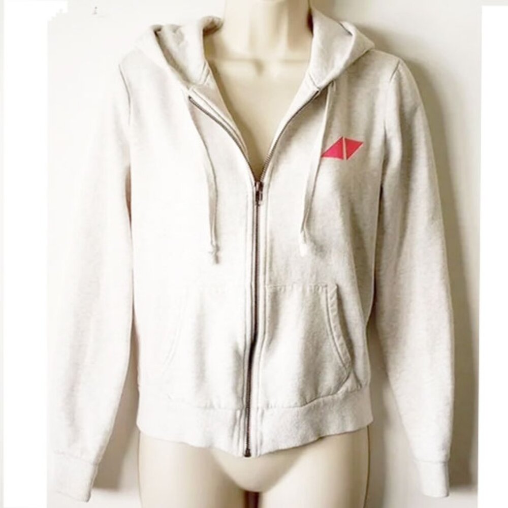 *50off3* Avicii H&M Zip Hoodie Graphic Sweatshirt S Light Gray Hot Pink - Picture 2 of 12